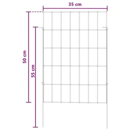 vidaXL Zaun-Set 35 x 50 cm Silber/Stahl