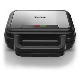 Tefal UltraCompact 3-in-1 Sandwich-Waffel-Panini Kombigerät, Antihaftbeschichtung, wärmeisolierter Griff, Edelstahl/Schwarz, SW383D10