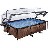EXIT TOYS Wood Pool Set 300 x 200 x 65 cm inkl. Filterpumpe und Abdeckung