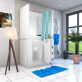 SeniorBad Seniorendusche und Sitzwanne Kombination Wanne mit Tür S08D-TH-B-R 110x68x205cm