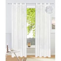 Gardine »Anna«, (1 St.), Äste-Motiv, Polyester, 20700357-2 weiß