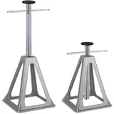 SUBTLETY Aluminium Stützböcke Set Manuelles Auto Tretlager 28-43cm Höhenverstellbar Unterstellböcke Alu Hebebühnen mit Griff Wohnmobil Ständer Belast bis 1T Wohnwagen für KFZ Anhängern (2 Stück)