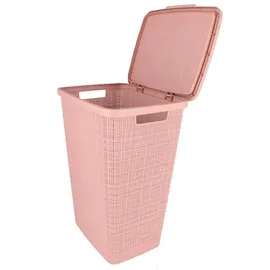 Curver Jute Wäschekorb, mit Deckel rosa