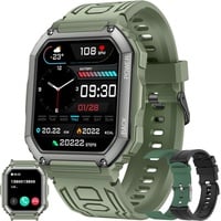 Herren Smartwatch mit Telefonfunktion, 1,8 Zoll mit Blutdruckmessgerät, Schrittzähler, Herzfrequenz, 30 Sportmodi, Fitnessuhr für iOS Android (G... - Grün