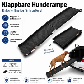 BITUXX Klappbare Hunderampe Einstiegshilfe bis 90 kg Schwarz