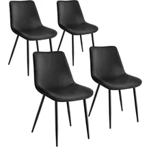 Tectake tectake® Set Stuhl, Monroe Samtoptik, schwarze Stahlbeine, 48 x 59 x 82,5 cm