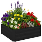 Relaxdays Hochbeet 90 x 90 x 30 cm Schwarz