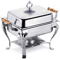 Edelstahl Speisewärmer,Quadratisch Warmhaltebehälter Chafing Dish Wärmebehälter für Buffet Catering Party KTV