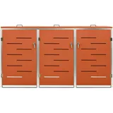 Mülltonnenbox,Müllbox Mülltonnenverkleidung Mülltonne Mülltonnenbox Müllcontainer Gerätebox Edelstahl Mülltonnenbox,Mülltonnenbox für 3 Tonnen,orange3 Tonnen,orange