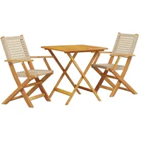 vidaXL Bistro-Set 3-tlg. Beige