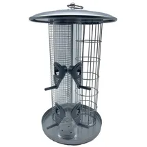 Relaxdays 3-in-1 Vogelfutterstation Silber