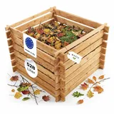 NATIV Holzkomposter natur 100x100cm Lärche für Garten Stecksystem langlebig