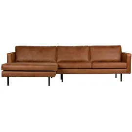 Woood Ecksofa Rodeo Lederoptik, moderne Chaiselongue links, cognacbraun, komfortabel gepolstert
