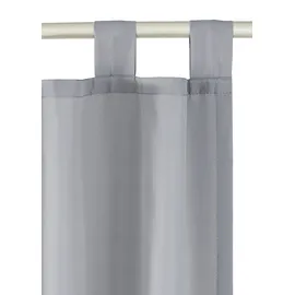 MY HOME Vorhang MY HOME "Raja" Gr. 5, grau (silbergrau), B:140cm H:265cm, Polyester, Recyceltes Material, Gardinen, 2er-Set, Bestseller, einfarbig, modern, pflegeleichte Mikrofaser