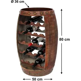 DanDiBo Ambiente Weinregal 50 x 80 x 45 cm Braun