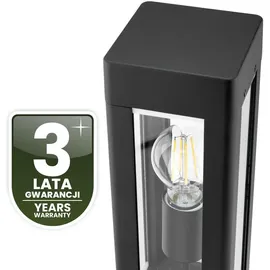 Lumiled Außenleuchte Pollerleuchte Außenstehleuchte Stehlampe Wegeleuchte Wegelampe 50 cm IP44 Schwarz rechteckig Aluminium E27 max 13W