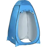 Outsunny Pop up Toilettenzelt  Mobiles Camping Duschzelt, Umkleidezelt mit Duschkabine, Wasserfest, Polyester, Blau, 120x120x190cm  Aosom