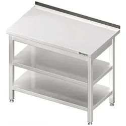 Stalgast Arbeitstisch mit Grund- und Zwischenboden, mit Aufkantung, Selbstmontage : 1300x600x850 mm