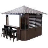 Canadian Spa Whirlpool, Braun, Kunststoff, 305x295x305 cm, Sonnen- & Sichtschutz, Pavillons & Pergolas