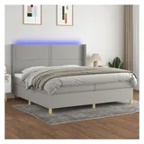 vidaXL Boxspringbett 200 x 200 cm Hellgrau