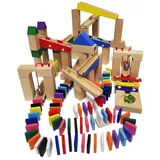 – 200 teiliges Kugelbahn/Murmelbahn Set für Mädchen/Jungen aus Buchenholz + T...