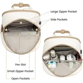 LOVEVOOK Damen Rucksack 14 Zoll Laptop Wasserdicht Khaki Beige