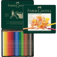 Faber-Castell 110024 - Künstlerfarbstift, 24 Polychromos Metalletui