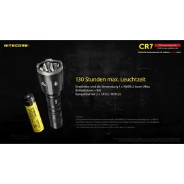 Nitecore CR7 LED Taschenlampe akkubetrieben 2500lm 158g