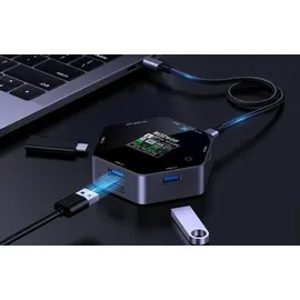 BLITZWOLF 8-in-1 Smart Display Docking Station, USB-C zu 2x USB 3.0 + HDMI 4K@60Hz + SD + USB-C PD