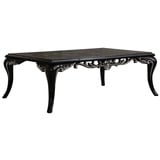 Casa Padrino Couchtisch Luxus Barock Couchtisch Schwarz / Silber - Prunkvoller Wohnzimmertisch im Barockstil - Handgefertigter Massivholz Tisch - Barock Möbel