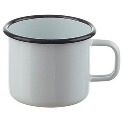 Neuetischkultur Tasse Emaille-Becher 8 cm Retro, Emaille, Kaffeetasse Teetasse Milchtasse blau|weiß