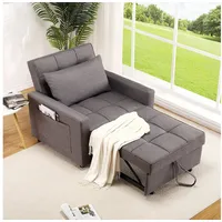 GarveeMore Schlafsofa 3-In-1 Bettsofa mit Schlaffunktion Faltbares Einzelsofa Klappsofa grau