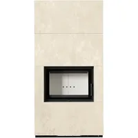 Kratki Floki Box 8 kW Stahl Schwarz/Abdeckplatte Quarzsinter Weiß