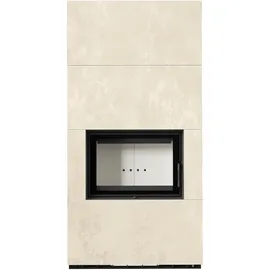 Kratki Floki Box 8 kW Stahl Schwarz/Abdeckplatte Quarzsinter Weiß