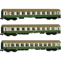 Arnolds & Sons 3-tlg. Set Personenwagen OSShD Typ B Nr. 2/2 grün/beige Ep. IV N