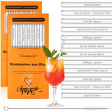 Chsukozic 12 Stück Aperol Strohhalme Gläs, Glasstrohhalme Aperol Spritz Geschenk Holy Aperoli Spritz Geschenkset für Tischdeko