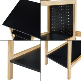 [en.casa] Schreibtisch Dønna 120x60x75cm Schwarz/Holzfarben