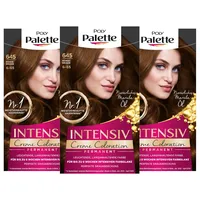 SCHWARZKOPF POLY PALETTE Intensiv Creme Coloration, Haarfarbe 645/6-65 Honigbraun, 3er Pack (3 x 128 ml)