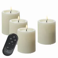 unique candles LED Kerzenset UNIQUE 15 cm 4 St. beige