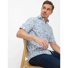 Brax Kurzarmhemd mit Floralmuster Mehrfarbig L