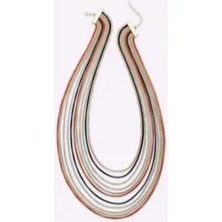 Kette ohne Anhänger HEINE, Damen, Gr. Metall, silberfarben, goldfarben, orange, Halsketten