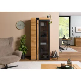 Massivmoebel24 Vitrine ROTTERDAM 80 x 45 x 180 cm Beige
