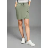KangaROOS Jerseyrock Damen Wickeloptik Khaki 48