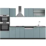 Vicco Küchenzeile R-Line 300 cm Blau-Grau