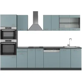Vicco Küchenzeile R-Line 300 cm Blau-Grau