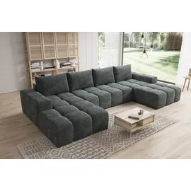 möbelfest Eckcouch U-Form Webstoff 3-Sitzer Grau