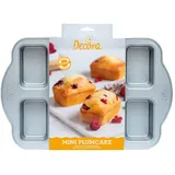 Decora 0075035 8 Cup MINI LOAF PAN 9,5 X 6,3 X 3,6 H cm, Stahl, Silber
