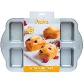 Decora 0075035 8 Cup MINI LOAF PAN 9,5 X 6,3 X 3,6 H cm, Stahl, Silber