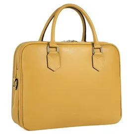 Cluty Aktentasche echt Leder, Made in Italy, gelb