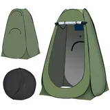 TUKAILAI Camping Toilettenzelt Duschzelt Pop Up Umkleidezelt Privatsphäre Toilette Umkleidekabine Lagerzelt Mobile Outdoor WC Zelt für Camping & Beach, mit Tragetasche 120 x 120 x 190 cm Grun